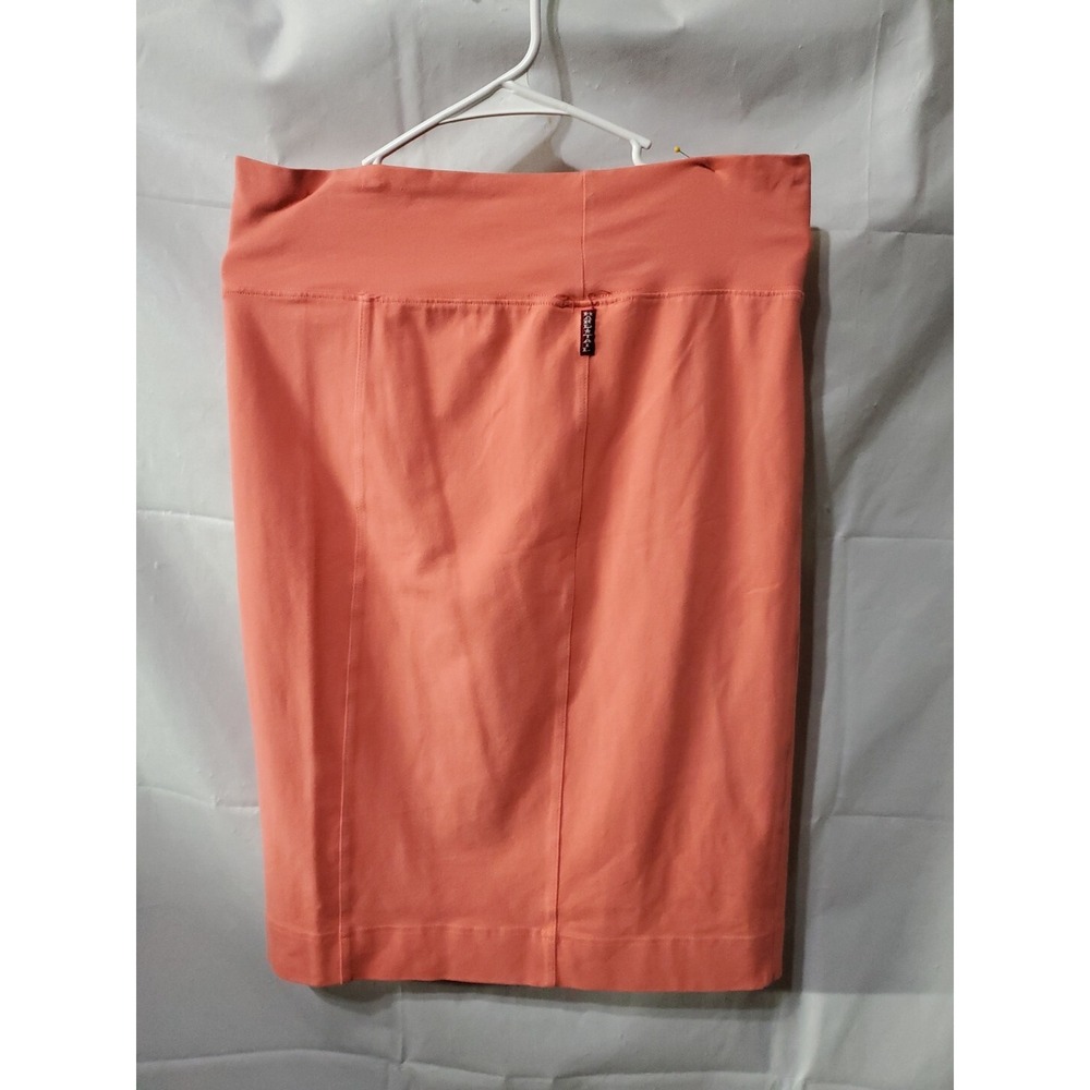 HARD TAIL FOREVER Coral Pink BODYCON PENCIL PULL ON SKIRT SIZE L - Picture 2 of 3